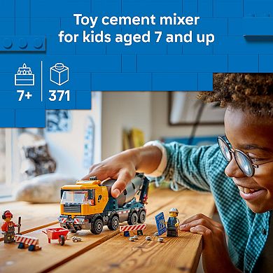 LEGO City Cement Mixer Truck 60478 Building Kit (371 Pieces)