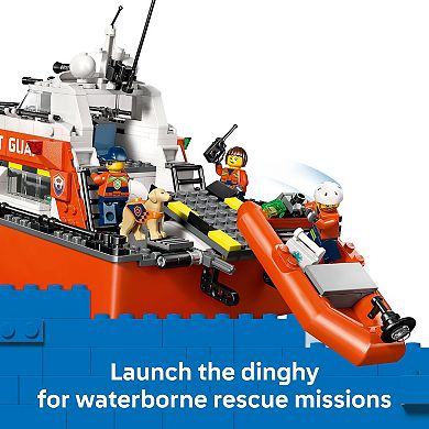 LEGO City Coast Guard Rescue Boat & Helicopter 60504 Building Kit (742 Pieces)