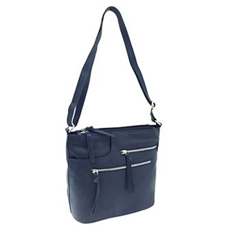 Bueno of California Multi-Pocket Leather Crossbody Bag