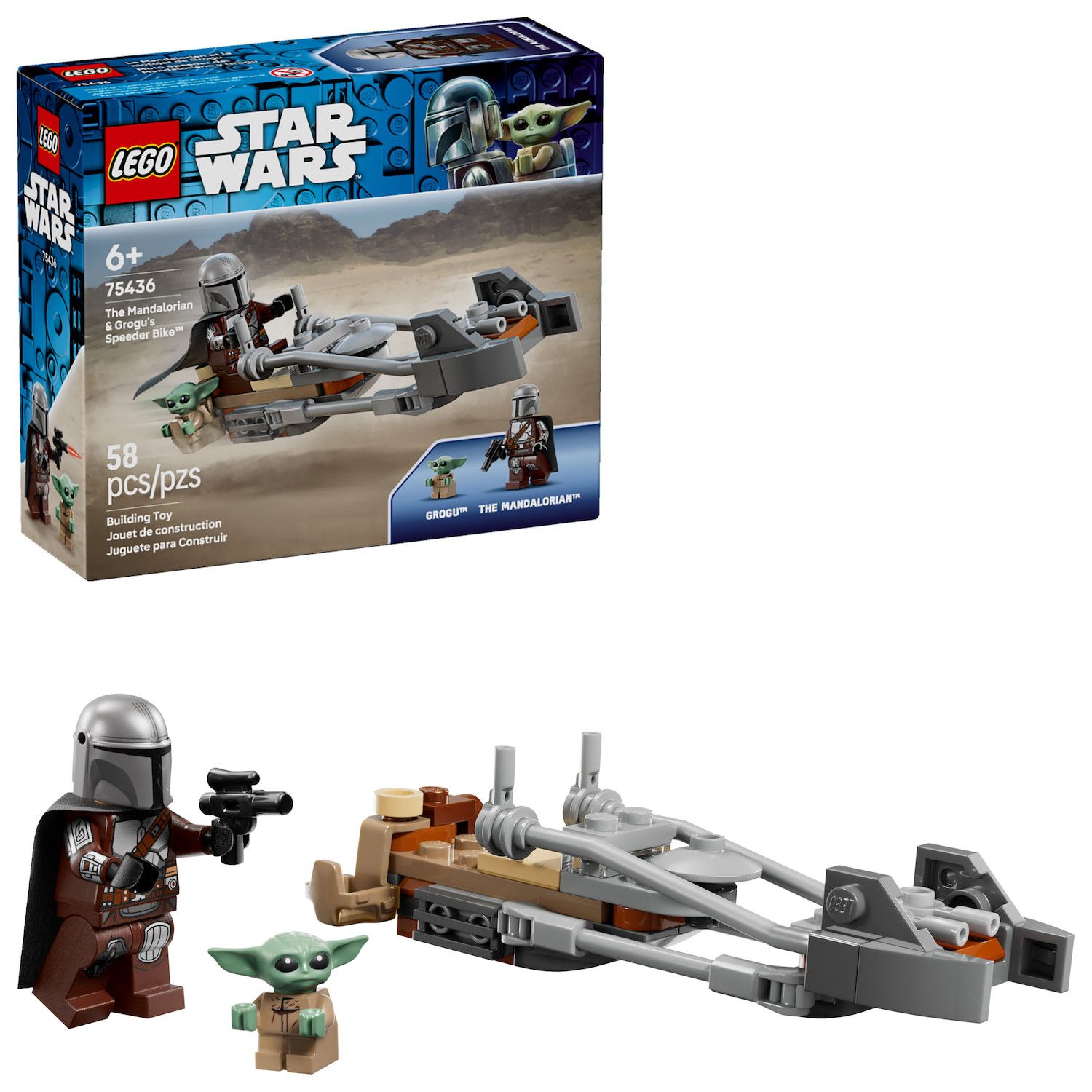 Детские конструкторы LEGO Star Wars The Mandalorian & Grogu's Speeder Bike 75436 Building Kit (58 Pieces)