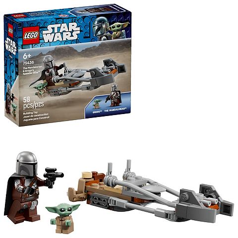 Детские конструкторы LEGO Star Wars The Mandalorian & Grogu's Speeder Bike 75436 Building Kit (58 Pieces)