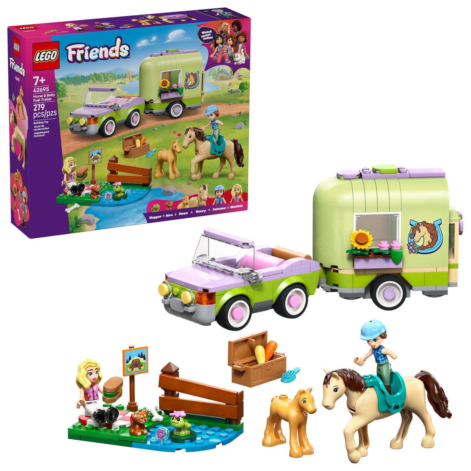 Детские конструкторы LEGO Friends Horse & Baby Foal Trailer 42695 Building Kit (279 Pieces)
