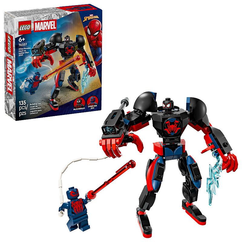 LEGO Marvel Miles Morales Mech vs. Spider-Man 2099 76337 Building Kit (135 Pieces), Multi