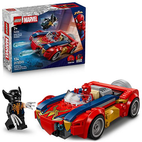 Детские конструкторы LEGO Marvel Spider-Man Car vs. Venomized Wolverine 76336 Building Kit (134 Pieces)