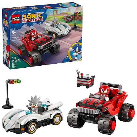 Детские конструкторы LEGO Sonic the Hedgehog Silver's Car vs. Knuckles' Monster Truck 77118 Building Kit (378 Pieces)