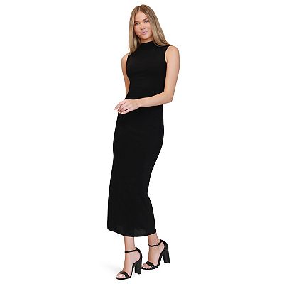 ruched funnel neck midi dress Brown Sleeveless Midi Dress - Funnel Neck Dress - Ruched Dress