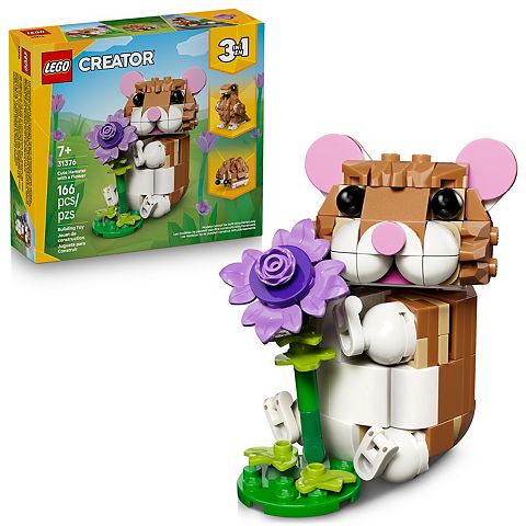 Детские конструкторы LEGO Creator Cute Hamster with a Flower 31376 Building Kit (166 Pieces)