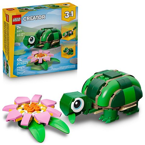 Детские конструкторы LEGO Creator 3-in-1 Turtle with a Water Lily 31377 Building Kit (124 Pieces)