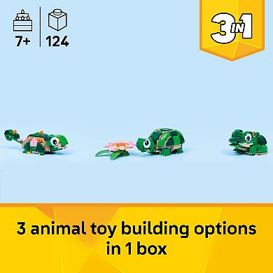 LEGO Creator 3-in-1 Turtle with a Water Lily 31377 Building Kit (124 Pieces)