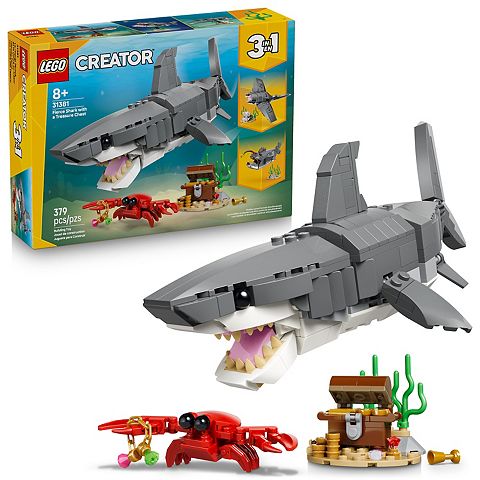 Детские конструкторы LEGO Creator Fierce Shark with a Treasure Chest 31381 Building Kit (379 Pieces)