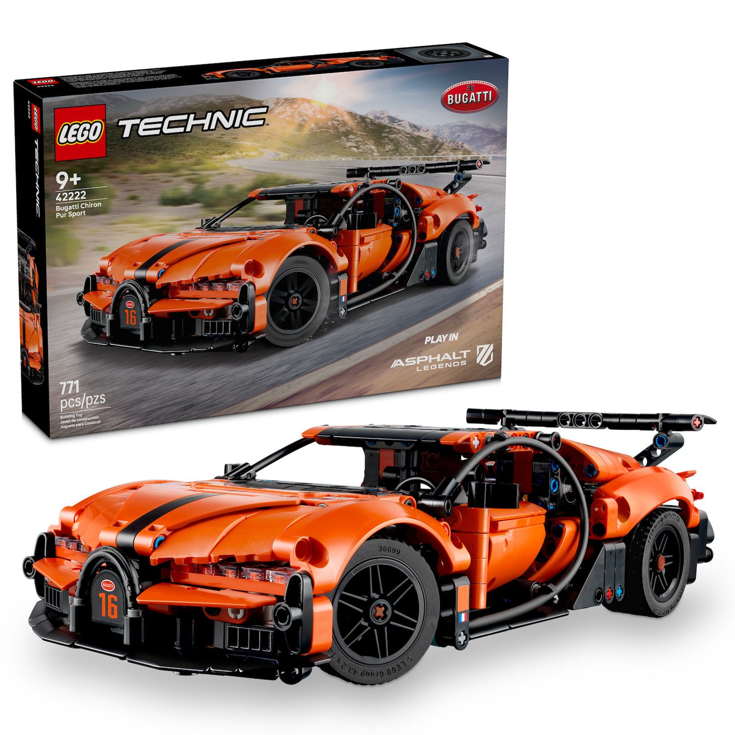 Детский конструктор LEGO Technic Bugatti Chiron Pur Sport 42222 Building Kit (771 Pieces) — фото 1
