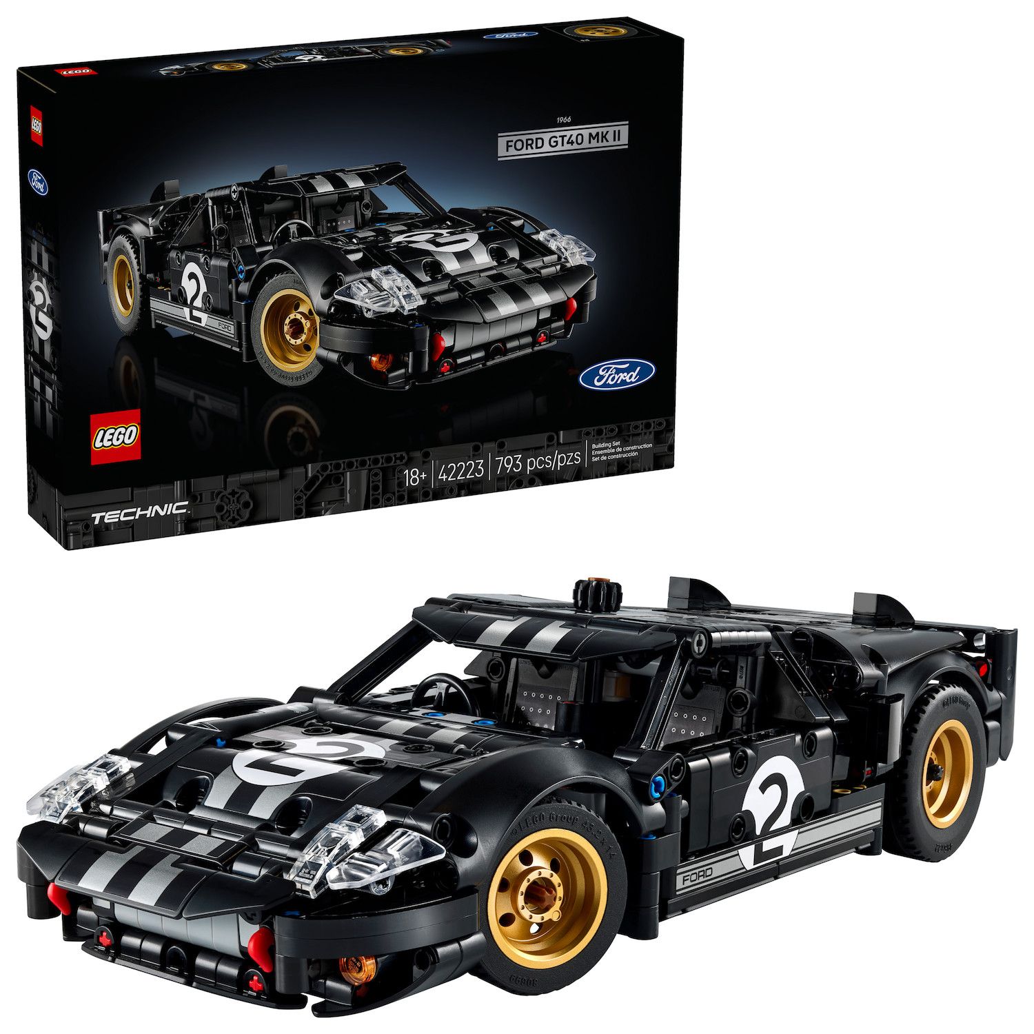 Детские конструкторы LEGO Technic 1966 Ford GT40 MKII Race Car 42223 Building Kit (793 Pieces)