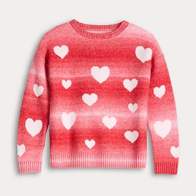 Juniors' FOREVER & EVER Long Sleeve Heart Pullover Sweater