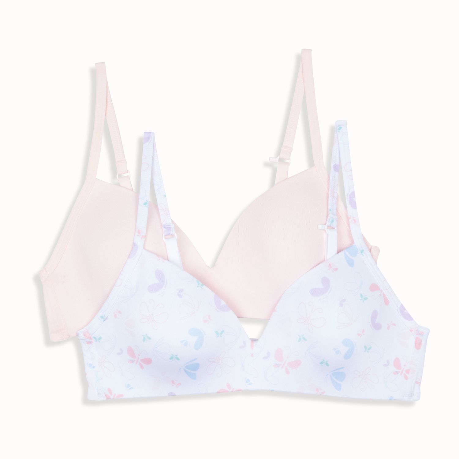 Бра Molded для детей, без косточек, 2 шт. — Girls 8-18 Hanes, цвет: Butterfly — фото 1