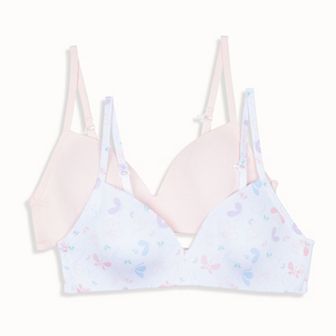Girls 8-18 Hanes® 2-Pack Molded Wirefree T-Shirt Bras