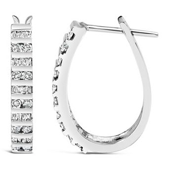 Haus of Brilliance 10k Gold 1 Carat T.W. Diamond Hoop Earrings