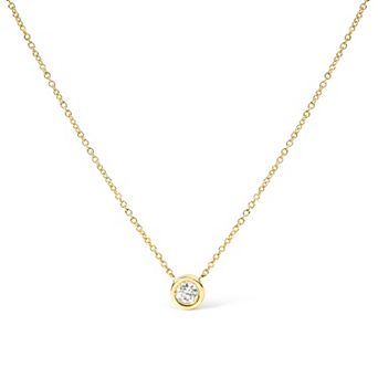 Haus of Brilliance 10k Gold 1/3 Carat T.W. Round Brilliant-Cut Diamond Pendant Necklace