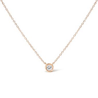 Haus of Brilliance 10k Gold 1/10 Carat T.W. Round Brilliant-Cut Diamond Pendant Necklace