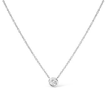 Haus of Brilliance 10k Gold 1/10 Carat T.W. Round Brilliant-Cut Diamond Pendant Necklace