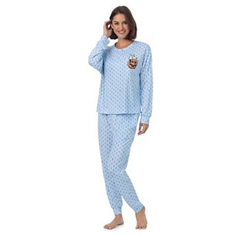 Women's Beauty Sleep Social Peanuts Halloween 2 pc Cozy Long Sleeve Pajama Top & Pajama Pants Set