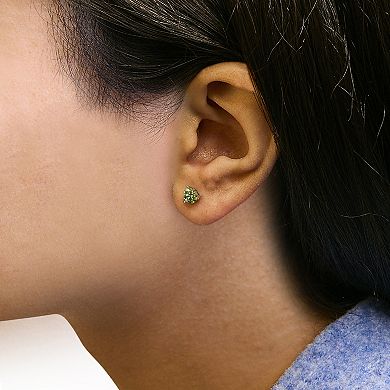 Haus of Brilliance 14k Gold 1 Carat T.W. Lab-Grown Green Diamond Stud Earrings