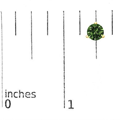 Haus of Brilliance 14k White Gold 2 Carat T.W. Lab-Grown Green Diamond 3-Prong Martini Set Stud Earrings