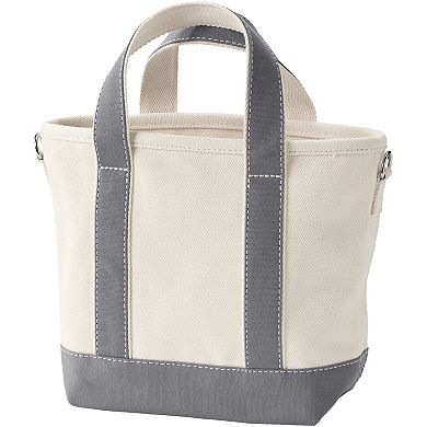 Lands' End Small 3 Pocket Open Top Canvas Tote Bag