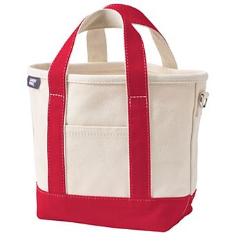 Lands' End Small 3 Pocket Open Top Canvas Tote Bag