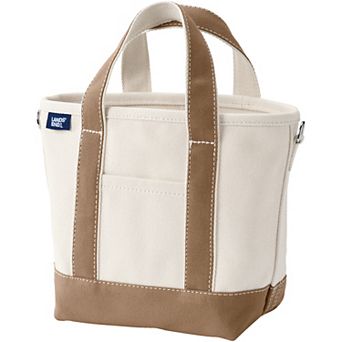 Lands' End Small 3 Pocket Open Top Canvas Tote Bag