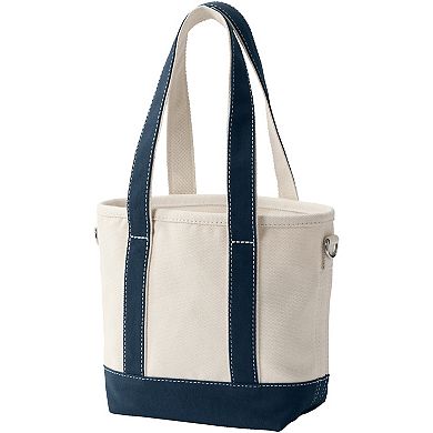 Lands' End 3 Pocket Open Top Canvas Tote Bag