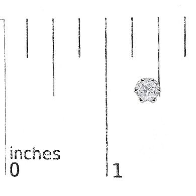 Haus of Brilliance 14k White Gold Round Cut Diamond Crown Stud Earrings