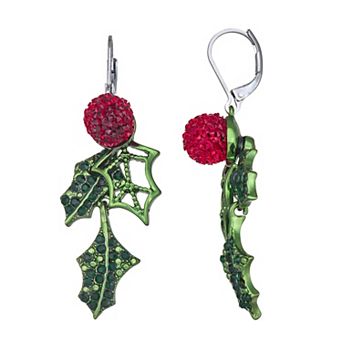 Simply Vera Vera Wang Silver Tone Mistletoe Drop Earrings
