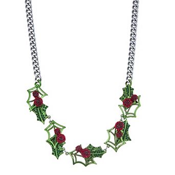 Simply Vera Vera Wang Silver Tone Mistletoe Frontal Necklace