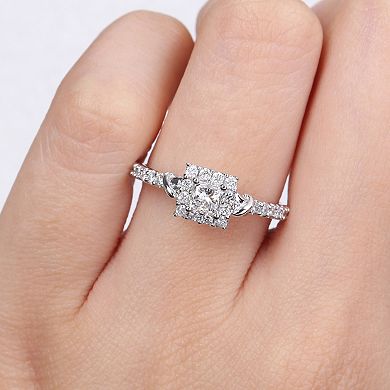 Stella Grace Two Tone 14k Gold 3/4 Carat T.W. Diamond Halo Engagement Ring