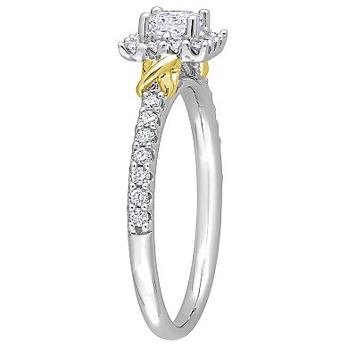 Stella Grace Two Tone 14k Gold 3/4 Carat T.W. Diamond Halo Engagement Ring