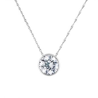Oro Leoni Sterling Silver Cubic Zirconia Pendant Necklace