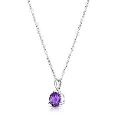 Oro Leoni 14k White Gold Amethyst Pendant Necklace