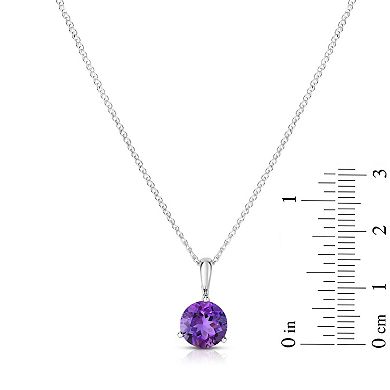 Oro Leoni 14k White Gold Amethyst Pendant Necklace