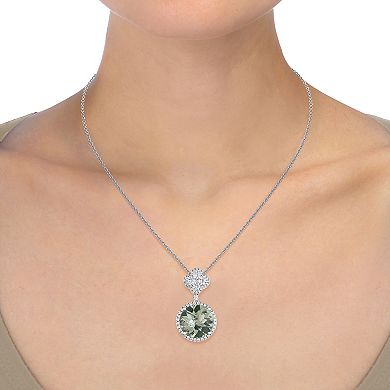 Oro Leoni Sterling Silver Cubic Zirconia Pendant Necklace