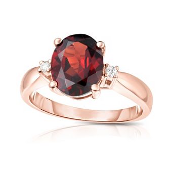 Oro Leoni 14k Garnet & Diamond Ring