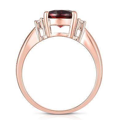 Oro Leoni 14k Garnet & Diamond Ring
