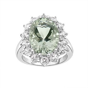Sterling Silver Gemstone & Cubic Zirconia Ring