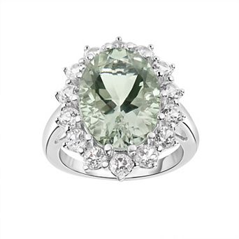 Oro Leoni Sterling Silver Gemstone & Cubic Zirconia Ring