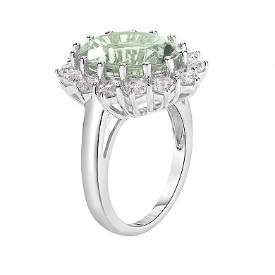 Oro Leoni Sterling Silver Gemstone & Cubic Zirconia Ring