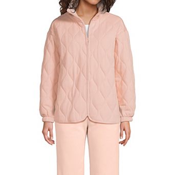Women's Lands' End Quilted Rain Defense Serious Sweats Zip Up Sweatshirt