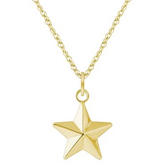 Celebration Gems 10k Gold Star Pendant Necklace