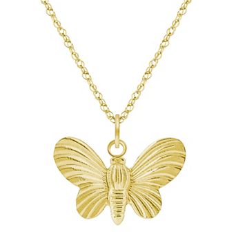 Celebration Gems 10k Gold Butterfly Pendant Necklace