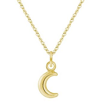 Celebration Gems 10k Gold Crescent Moon Pendant Necklace