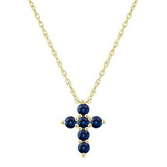 Alyson Layne Sapphire Mini Cross Pendant Necklace