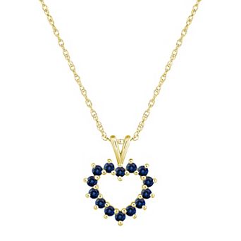 Alyson Layne Genuine Sapphire Heart Pendant Necklace